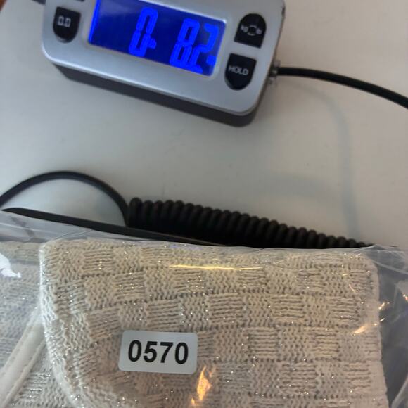 H&M Short Sleeve Weave Sweater Top Women's Small Ivory Mettalic Silver Tailored - Picture 12 of 12